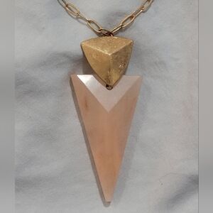 Gold and Pink Triangle Necklace
